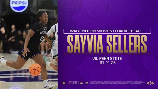Poster image for Sayvia Sellers Highlights | Washington Women's Basketball vs. Penn State