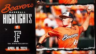 Oregon State Baseball Highlights: 4/18/26 vs. Cal State Fullerton