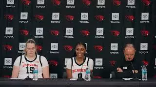 Scott Rueck, Tiara Bolden, Lizzy Williamson | Oregon State WBB Presser vs. LMU