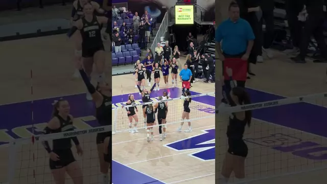 Poster image for no treats only tricks for the ducks 😇👻 #gohuskies #seattle #volleyball #universityofwashington