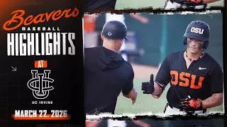 Oregon State Baseball Highlights: 3/22/26 vs. UC Irvine