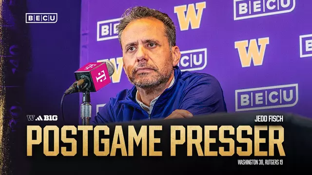 Poster image for Head Coach Jedd Fisch Postgame Press Conference: Rutgers