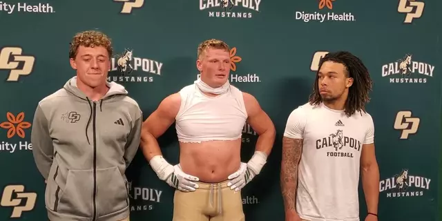 Poster image for Cal Poly Postgame Presser Logan Booker, Kenny Olson, Anthony Grigsby - Eastern Washington (11/22/25)
