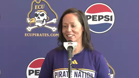 Poster image for ECU Head Women's Basketball Coach Kim McNeill Media Day (Oct. 20, 2023)