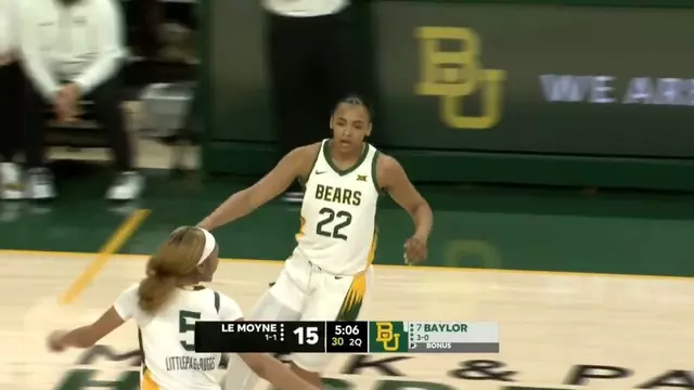Poster image for Baylor Basketball (W): Bella Fontleroy (21 PTS) vs. Le Moyne | November 16, 2025