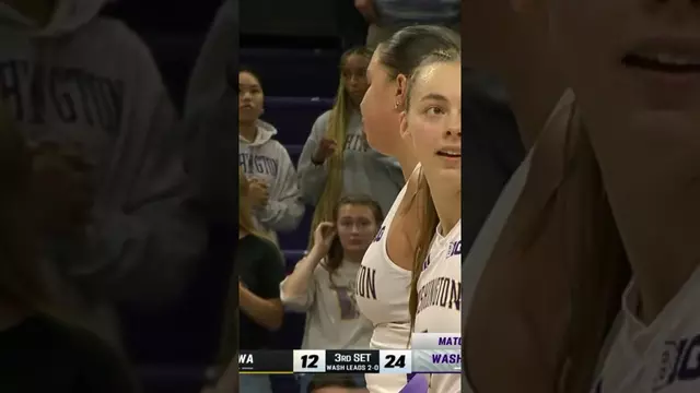 Poster image for UW Volleyball Beating Iowa 3-0