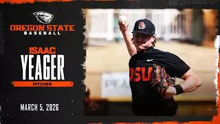 Oregon State Baseball Interview: Isaac Yeager (3/5/26)