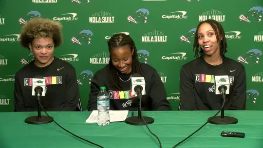 Poster image for Postgame WBB: HC Ashley Langford, Sherese Pittman, Victoria Keenan