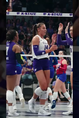 Poster image for K-State Volleyball | Shaylee Myers Kill vs KU