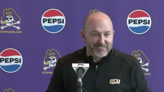 Poster image for East Carolina Head Football Coach Blake Harrell Weekly Press Conference (Oct. 27, 2025)