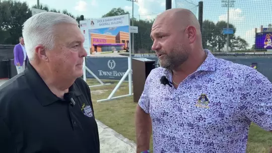 Poster image for ECU  Baseball Breaks Ground for the Dick and Sarah Bennett Baseball Building.