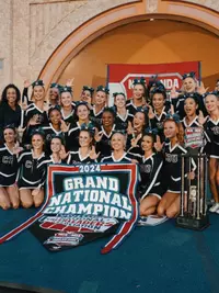 Poster image for CBU Cheer All-Girl Division 1 2024 NCA National Champions and Grand Champions