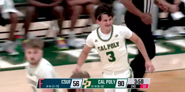 Poster image for Cal Poly vs. CSU Fullerton, Men's Basketball Highlights -- Mar 6th, 2025