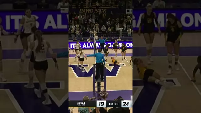 Poster image for UW Volleyball vs. Iowa Set One Win