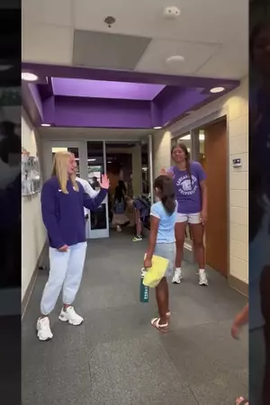 Poster image for K-State Women's Basketball | Greeting Elementary Kids on the First Day of School