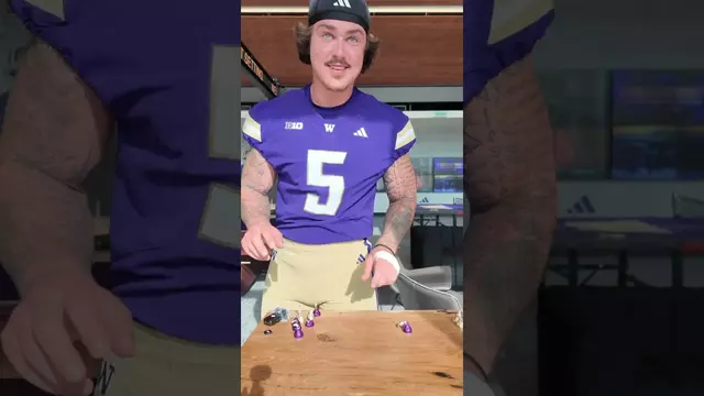 Poster image for Don’t overthink 😂🍬 @uw_football  #GoHuskies #intuition