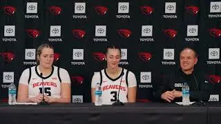 Scott Rueck, Jenna Villa, Lizzy Williamson | Oregon State WBB Presser vs. Washington State