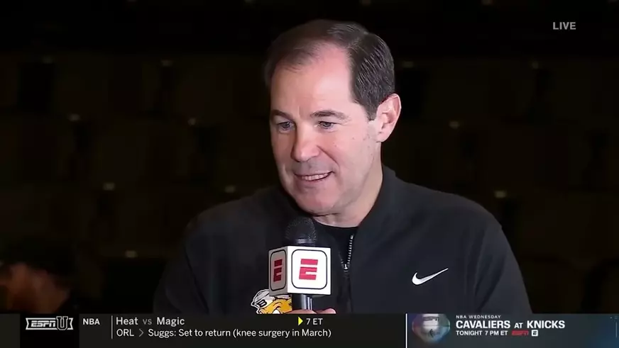 Poster image for Baylor Basketball (M): Big 12 Media Day Interviews (Scott Drew & Tounde Yessoufou) | Oct. 22, 2025