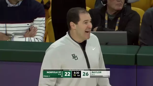 Poster image for Baylor Basketball (M): Tounde Yessoufou (17 PTS) vs. Norfolk State | December 10, 2025