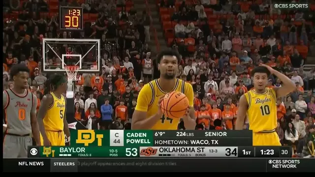 Poster image for Baylor Basketball (M): Tounde Yessoufou (23 PTS) at Oklahoma State | January 13, 2026