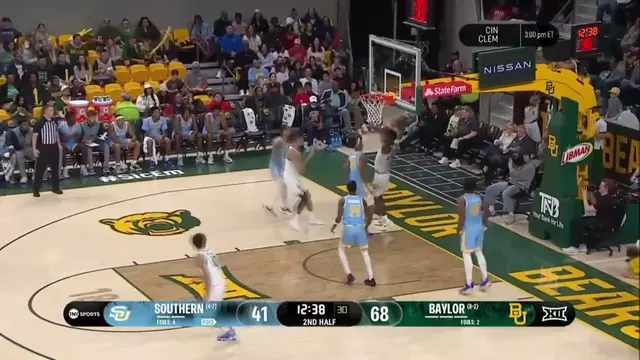 Poster image for Baylor Basketball (M): Tounde Yessoufou (28 PTS) vs. Southern | December 21, 2025