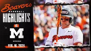 Oregon State Baseball Highlights: 2/16/26 vs. Michigan