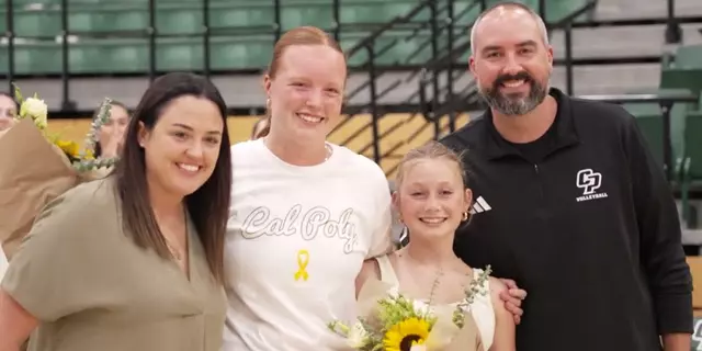 Poster image for Mustangs Fights Childhood Cancer - Childhood Cancer Awareness Month Video with Cal Poly Volleyball