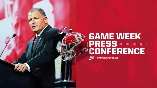 Poster image for Head Coach Greg Schiano Game Week Press Conference - Penn State