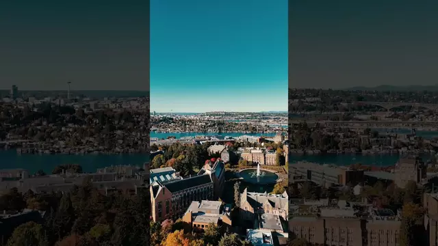 Poster image for Autumn has arrived 🍂 #GoHuskies #fall #droneshot
