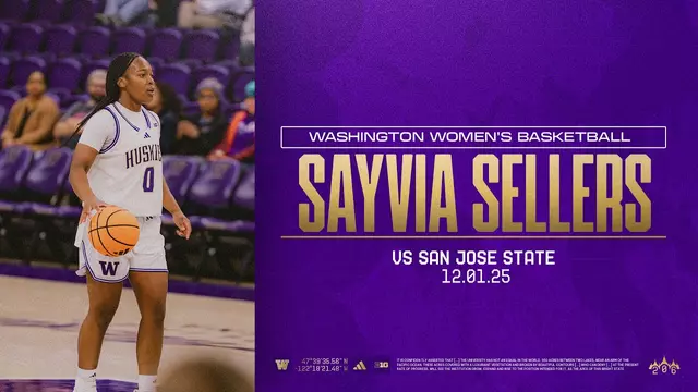 Poster image for Sayvia Sellers Highlights | Washington Women's Basketball vs San Jose State