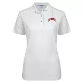 Ladies Easycare White Pique Polo