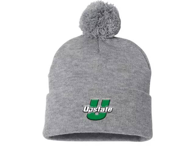 Sportsman Heather Grey Pom Pom Cuffed Beanie