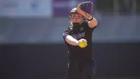 Maura Moore delivers a pitch against Jacksonville State