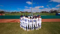 Tulsa Softball huddles before facing UTA