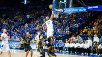 David Green dunks the ball against Wichita State in the NIT quarterfinals