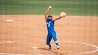Maura Moore delivers a pitch against UAB