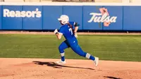 Claira Skaggs rounds the bases against Oklahoma State