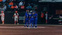 Tulsa meets in the infield at Oklahoma State