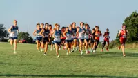Tulsa's men run at the Cowboy Preview