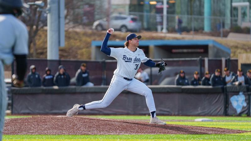 Maurer dominates as baseball splits first two against WashU - Brandeis University