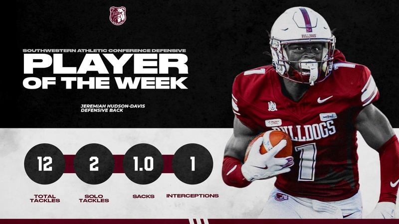 Alabama A&M football: Hudson-Davis Named SWAC Defensive Player of the Week