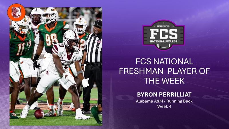 Alabama A&M football: Perrilliat Named FCS National Freshman Player of the Week
