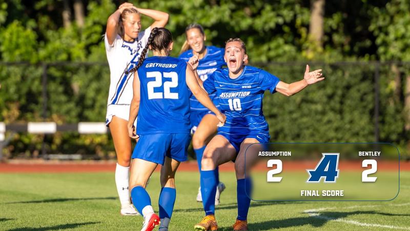 Assumption Rockets Soccer Women's Soccer Battles to a 2-2 Tie at Bentley - Assumption University