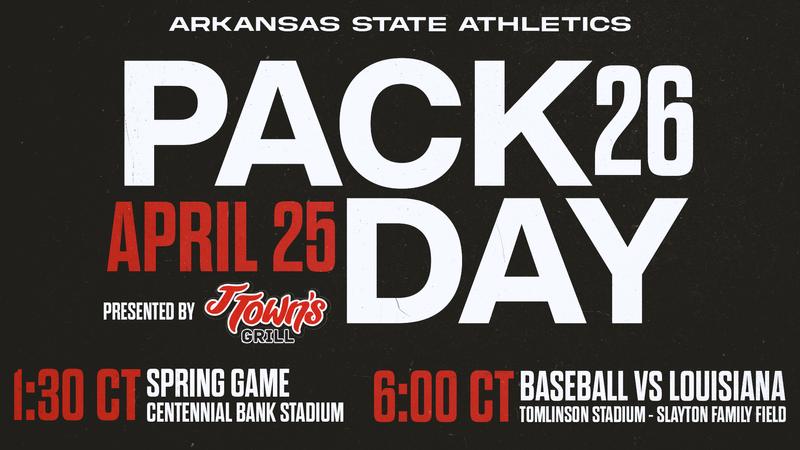 “Pack Day” Returns April 25: A-State to Host Annual Spring Football Game and Baseball Game Versus Louisiana - Arkansas State University