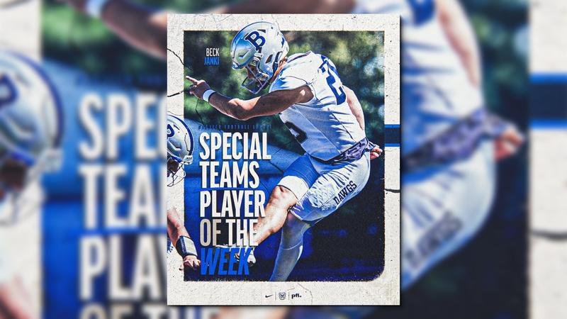 Butler football: Beck Janki Named PFL Special Teams Player of the Week