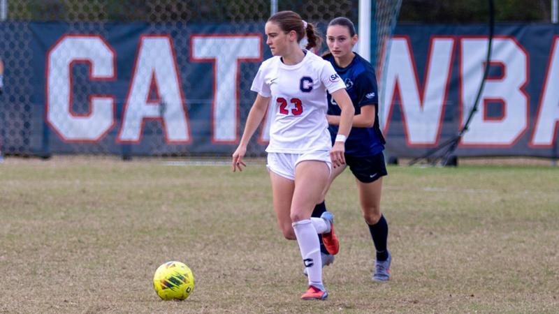 Photo: catawbac.sidearmsports.com Ella Matthews dribbling
