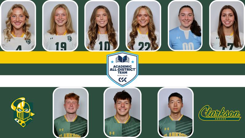 Nine Knights Named to CSC Academic All-District Soccer List - Clarkson University Athletics