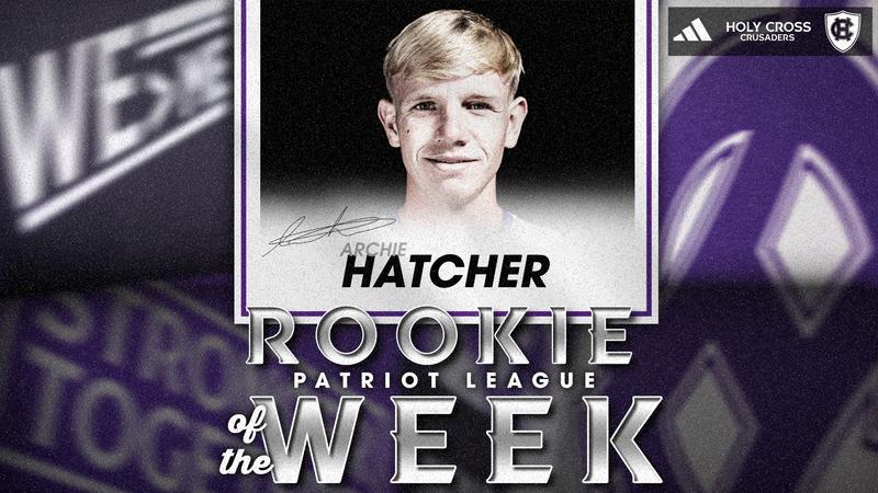 Luke Hatcher Hatcher named Patriot League Rookie of the Week - Holy Cross Athletics
