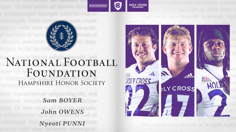 Three from football named to Hampshire Honor Society - Holy Cross Athletics