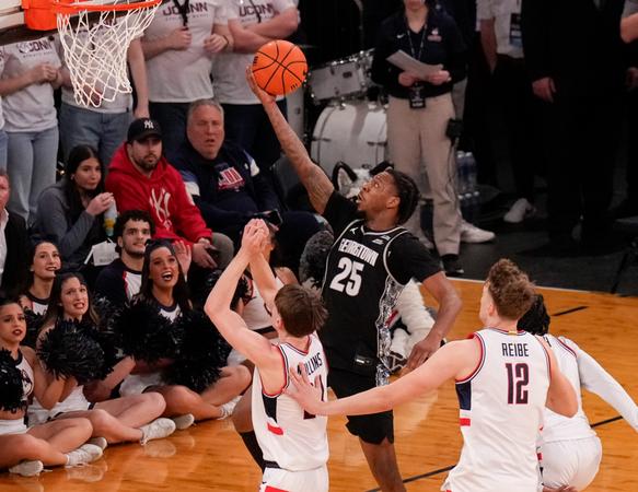 NEW YORK, NY - MARCH 13: during the first half of the Big East Men’s Tournament Semifinal at Madison Square Garden on March, 13, 2026 in New York City. (Photo by Porter Binks)